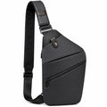 Bandolera 18 x 8 x 31 cm de tejido sintético negro para uso diario con textura de fibra de carbono