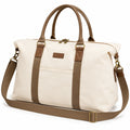 Bolso de viaje 45 x 18 x 32 cm de lona beige y marrón con correa ajustable