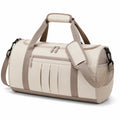 Bolsa de viaje 45 x 25 x 25 cm beige de tejido sintético con correa ajustable