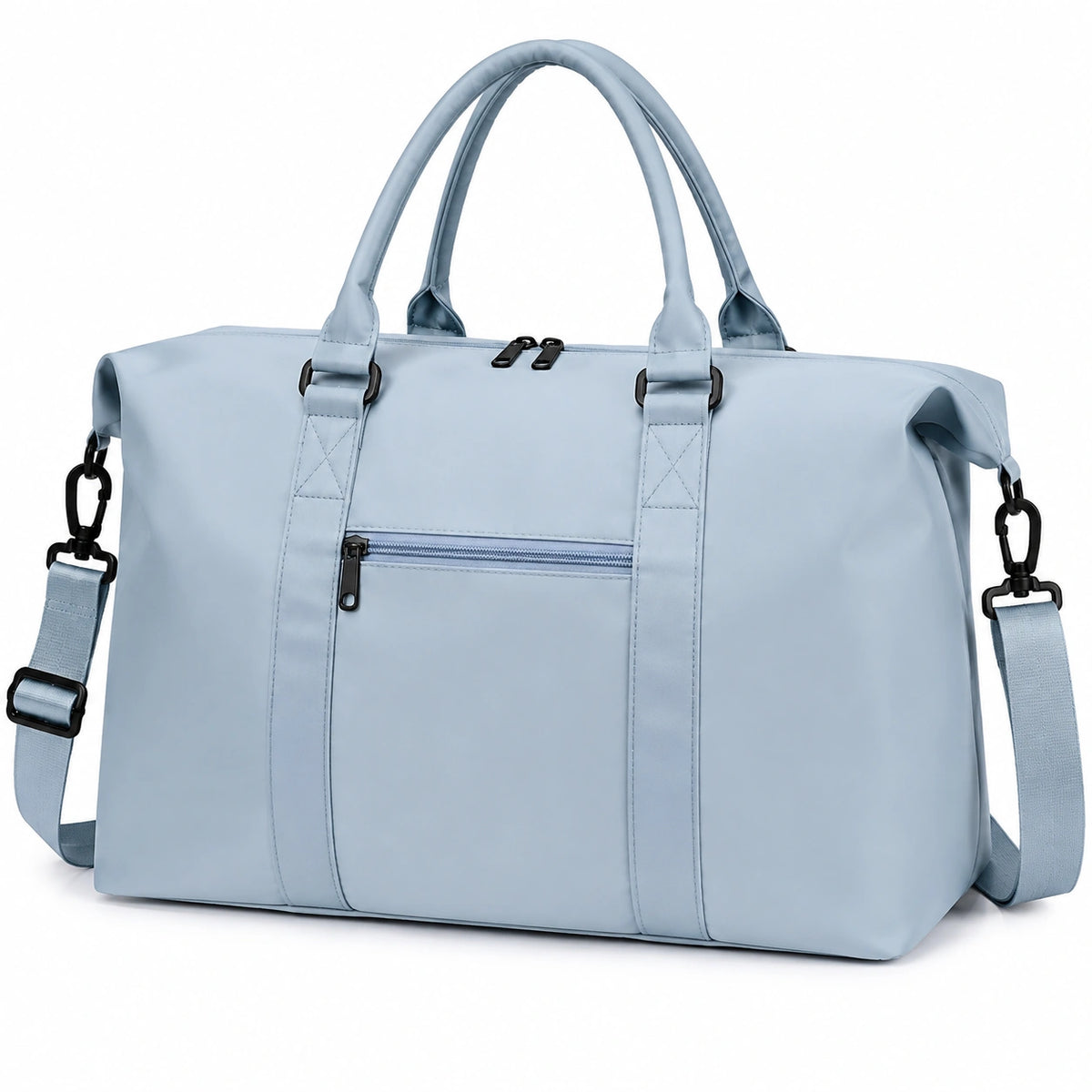 Bolsa de viaje 45 x 20 x 30 cm de tejido sintético azul claro con correa ajustable
