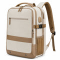 Mochila 32 x 18 x 45 cm de tejido sintético beige y camel para portátil con diseño urbano