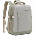 Mochila urbana 42 x 30 x 15 cm de tejido sintético gris/verde con compartimentos