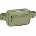Riñonera 22 x 5 x 14 cm de tejido sintético verde salvia para uso diario con correa ajustable