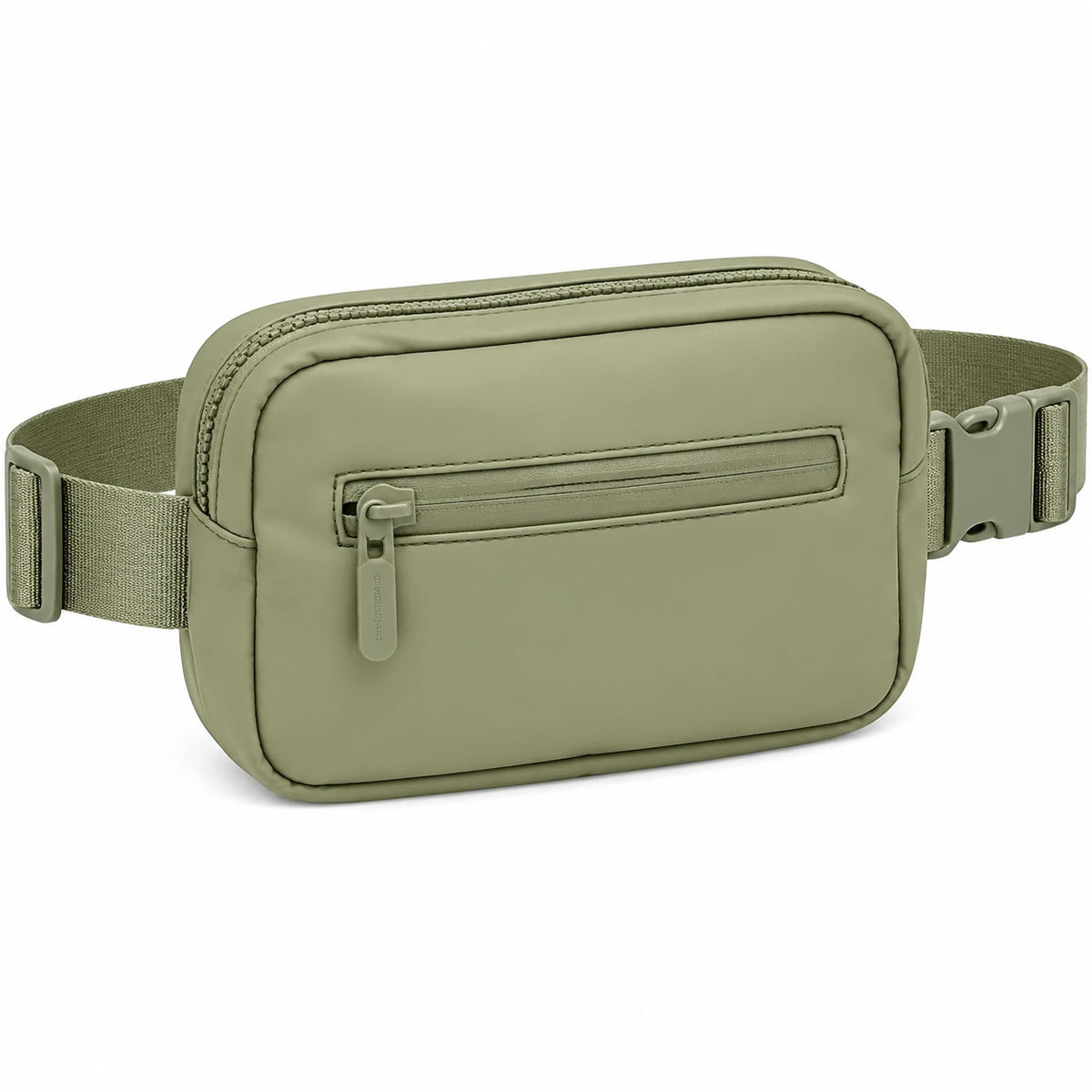 Riñonera 22 x 5 x 14 cm de tejido sintético verde salvia para uso diario con correa ajustable