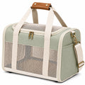 Bolsa transportín para mascotas 45 x 30 x 30 cm de poliéster verde con paneles de malla y correa ajustable